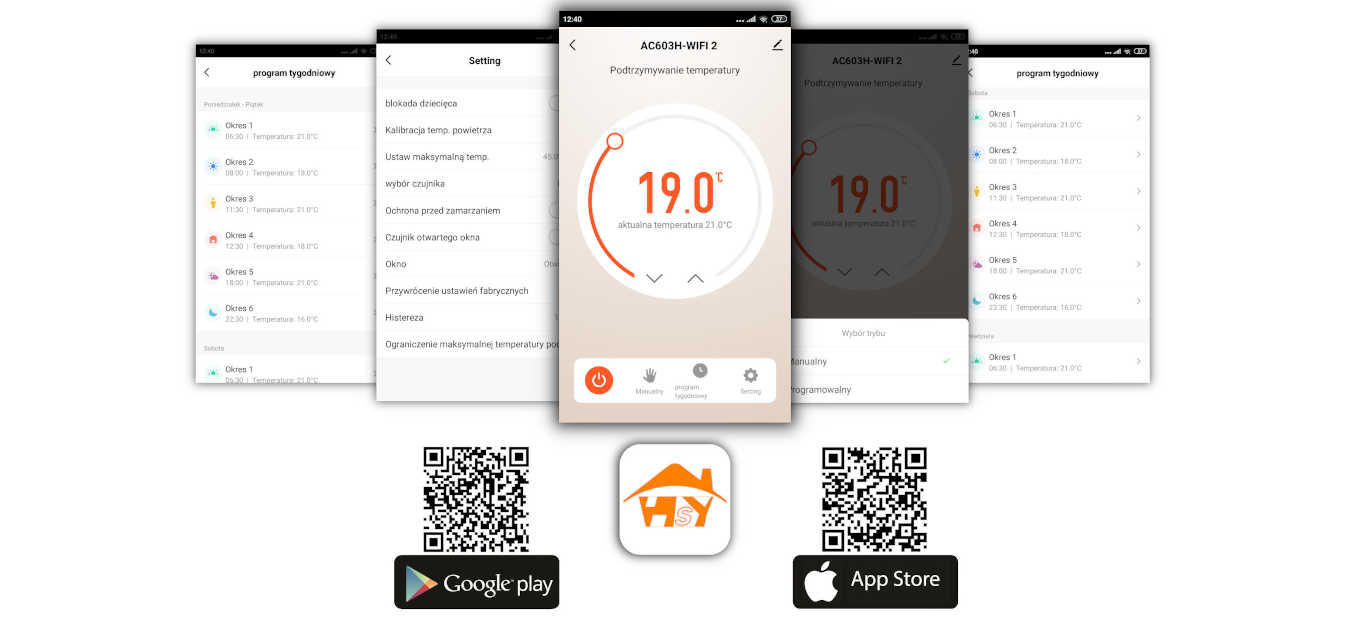 Aplikacja Smart RM do zdalnego sterowania termostatem do ogrzewania elektrycznego