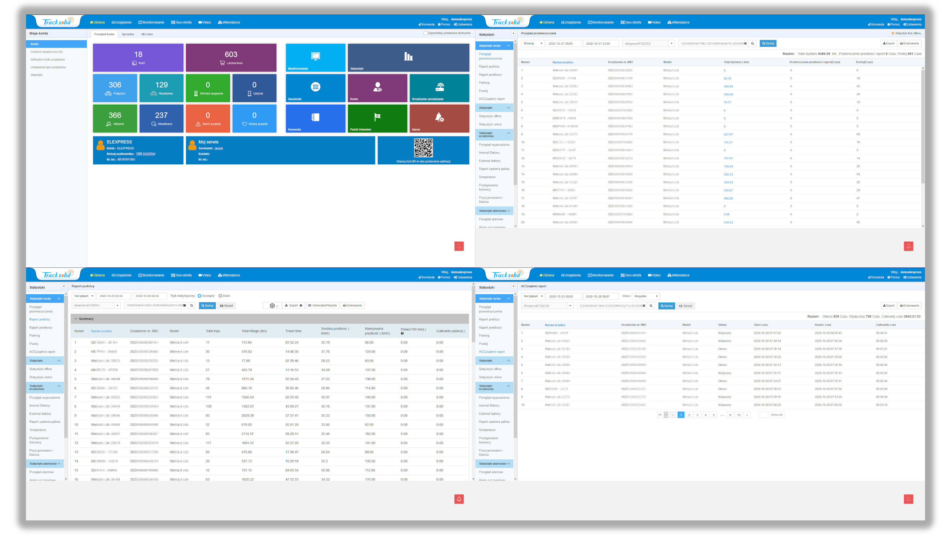 Tracksolid serwiś monitorowania na PC, Androida i iOS