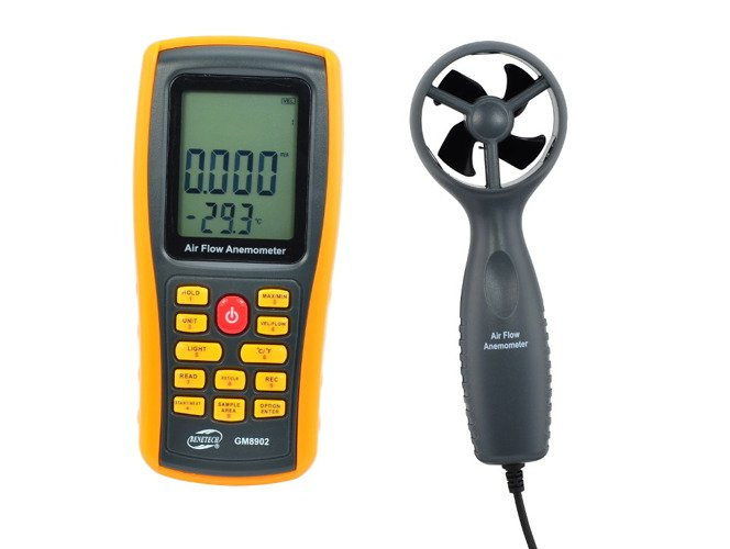 Air Flow Anemometer Air Velocity Gauge Meter Measure Thermometer GM11