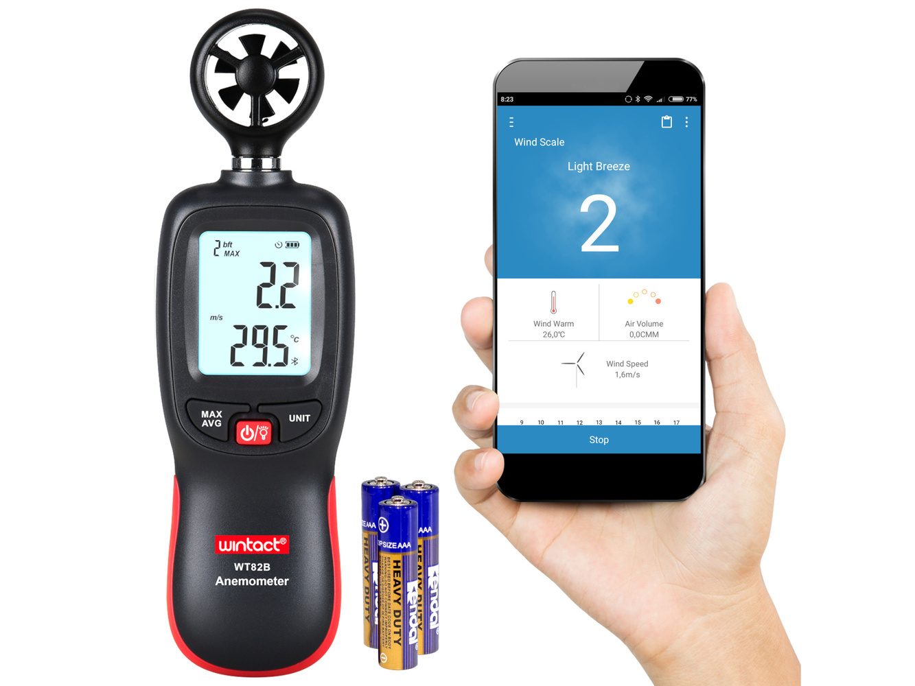 Anemometer with Bluetooth function Measuring devices \ Anemometers