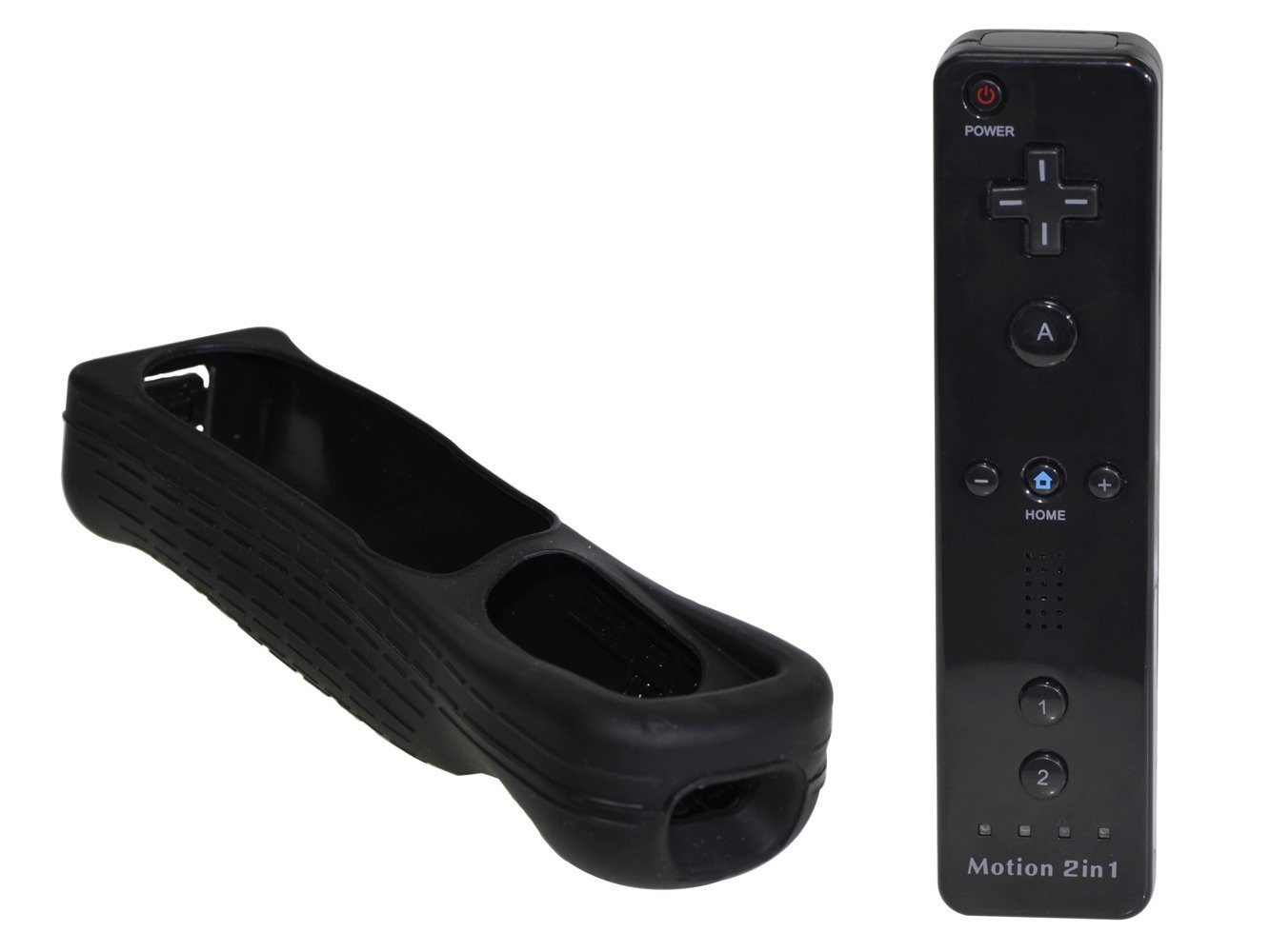 Black Wired Nunchuck + Remote Controller Motion Plus for Nintendo Wii