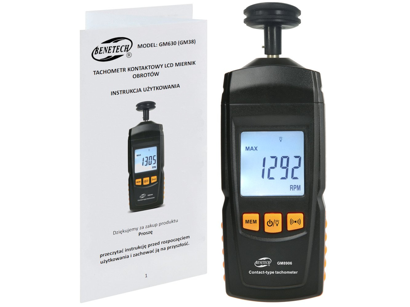 Contact tachometer RMP meter with LCD Contact Measuring devices