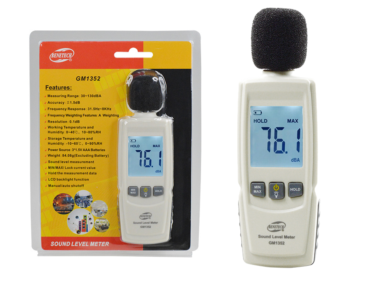 Digital Sound Level Meter Noise Measuring Instrument Decibel meter LCD
