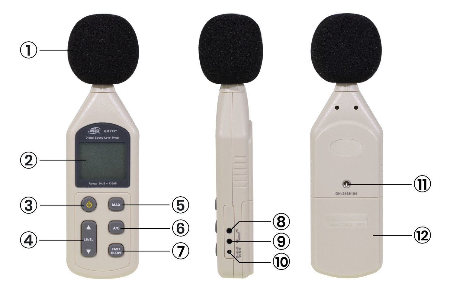 Digital Sound Level Meter Noise Measuring Instrument Decibel meter LCD
