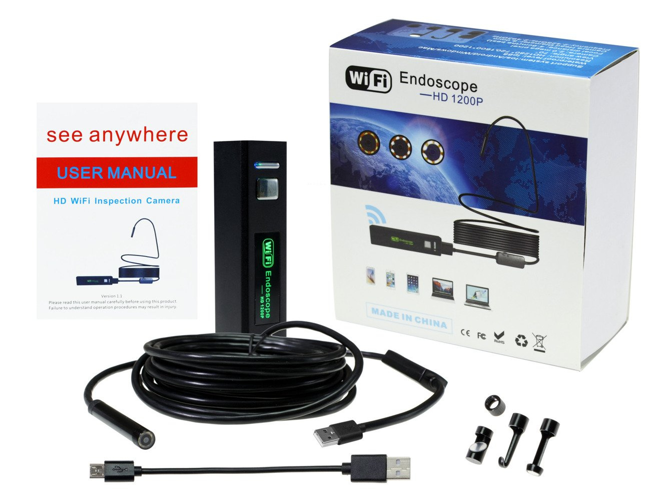 Endoscope WiFi 8mm 5M Android iOS VG11 5m Endoscopes \ WIFI