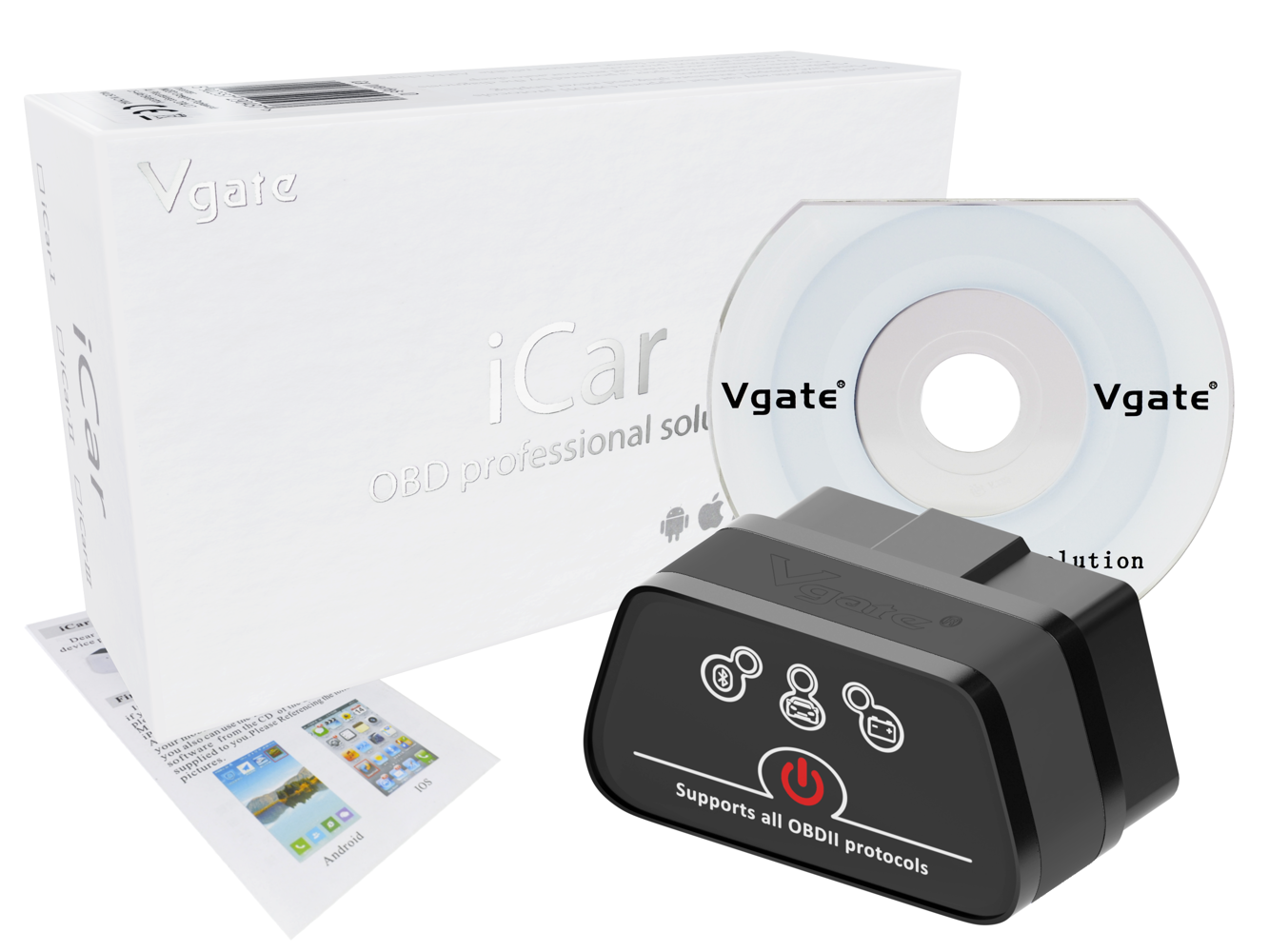 Interfejs iCar2 BT 3.0 OBDII ELM327 Vgate black Black | Car diagnostics ...