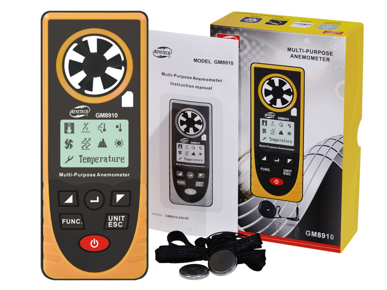 MULTIFUNCTIONAL PORTABLE MULTIPURPOSE ANEMOMETER WIND SPEED TEMPERATURE