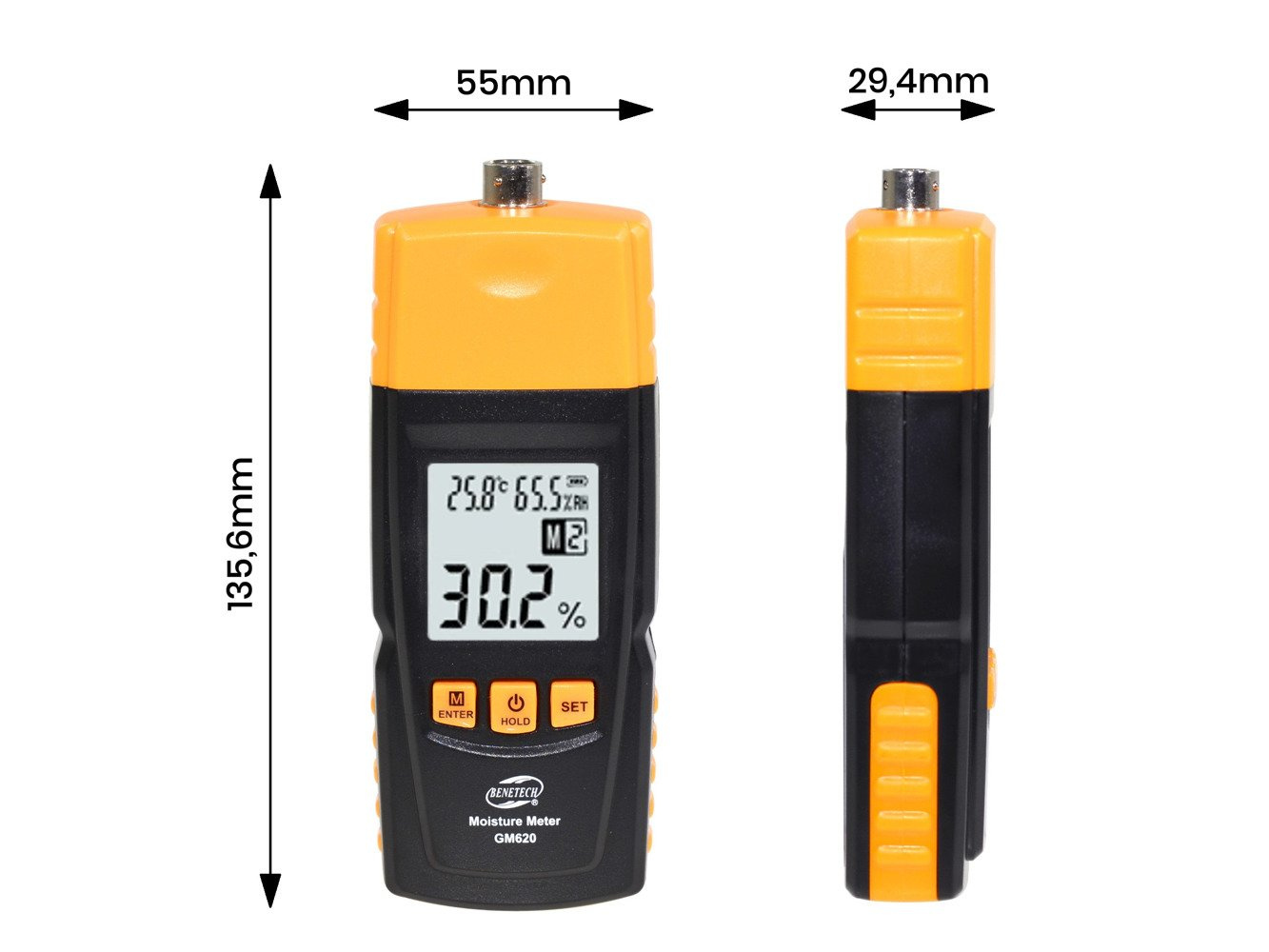 Portable Digital Moisture Meter GM620 Humidity Detector Tester LCD