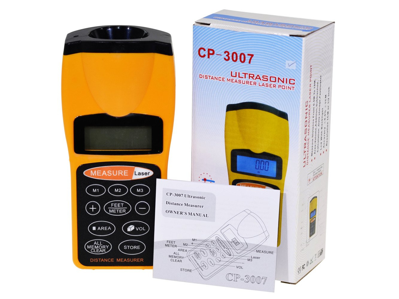 ULTRASONIC LCD LASER METER POINTER DISTANCE MEASURER RANGE METER MW2 up to 18m Measuring