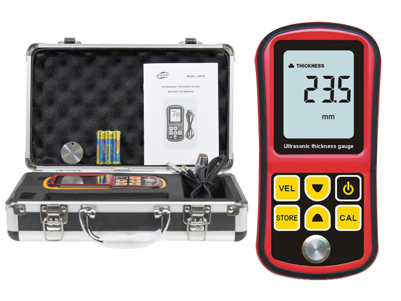 Ultrasonic Wall Thickness Gauge Meter Tester Steel PVC Digital Testing