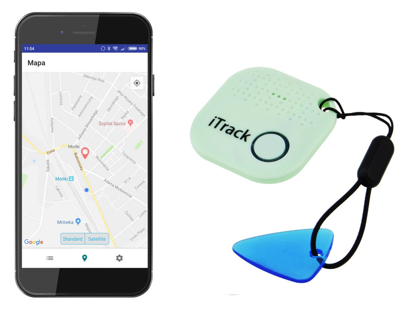 iTrack2 Key, wallet locator Bluetooth GPS mint Miętowy GPS Trackers