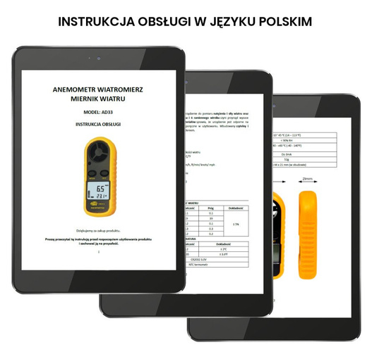 Anemometr wiatromierz z wyświetlaczem LCD Benetech GM816