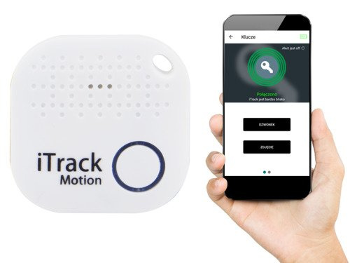 iTrack Motion lokalizator kluczy alarm ruchu Bluetooth GPS biały