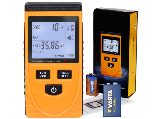 Miernik pola elektromagnetycznego, tester fal + bateria VARTA Benetech GM3120