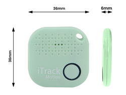 iTrack Motion lokalizator kluczy alarm ruchu Bluetooth GPS miętowy