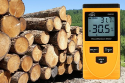 Bezinwazyjny wilgotnościomierz miernik wilgotności drewna + Varta 9V