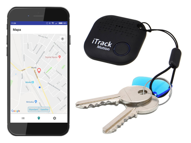 iTrack Motion lokalizator kluczy alarm ruchu Bluetooth GPS czarny