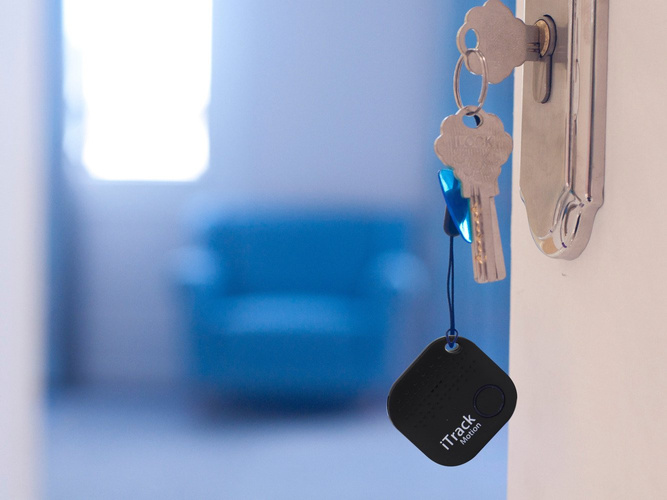 iTrack Motion lokalizator kluczy alarm ruchu Bluetooth GPS miętowy