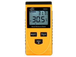 Bezinwazyjny wilgotnościomierz miernik wilgotności drewna + Varta 9V