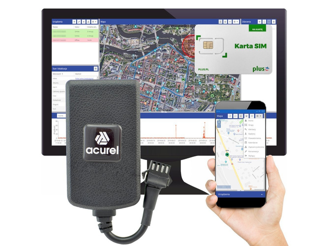 Lokalizator GPS do pojazdów, SOS, odcięcia zapłonu + serwis GPS Acurel
