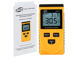 Bezinwazyjny wilgotnościomierz miernik wilgotności drewna + Varta 9V
