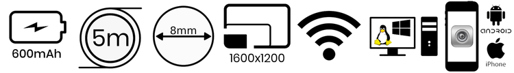 Endoskop WiFi 8mm 5M Android iOS