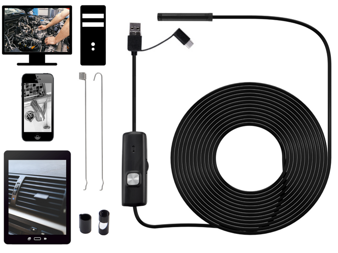 Endoskop USB HD 8mm o długości 5m ZCF-S VG25