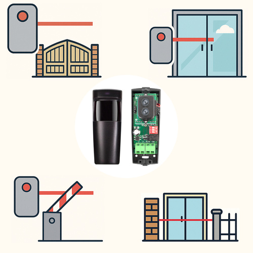 Bariera podczerwieni fotokomórka laserowa 9-24V; 30cm - 8m (AC-FK011-LSR)