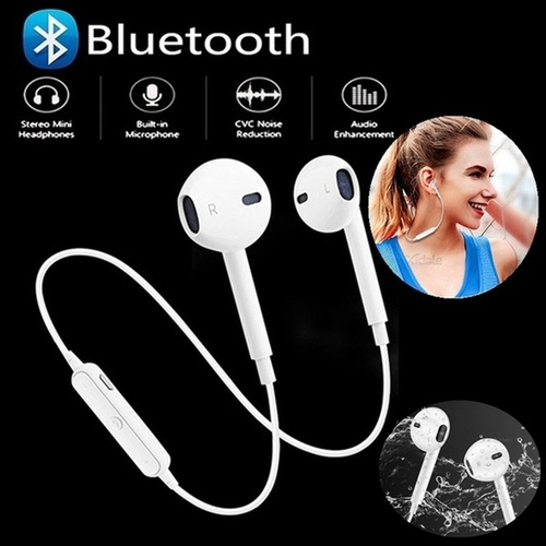 Zestaw białych bezprzewodowych słuchawek Bluetooth