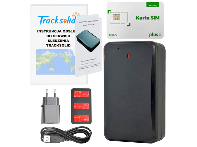 Lokalizator GPS 2G, bateryjny 10000mAh (AT4) + Karta Plus + Serwis Tracksolid Pro na 1 rok