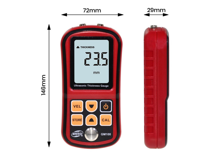 Ultradźwiękowy miernik grubości materiału Benetech GM100
