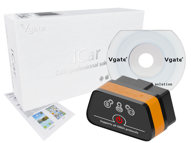 Interfejs iCar2 BT 3.0 OBDII ELM327 Vgate czarno-pomarańczowy