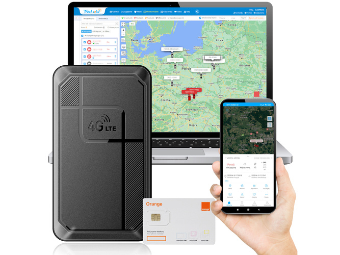 Lokalizator GPS 4G z baterią 4200mAh + karta Orange + serwis Tracksolid (1 rok)