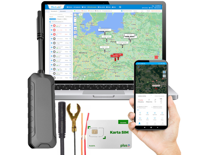 Lokalizator GPS pojazdów elektrycznych 9-90V + karta Plus + dostęp do Tracksolid Pro na 10 lat