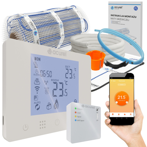 Mata grzewcza Acurel FT-MAT 10m² szer. 50cm 160W/m² z termostatem WiFi AD116