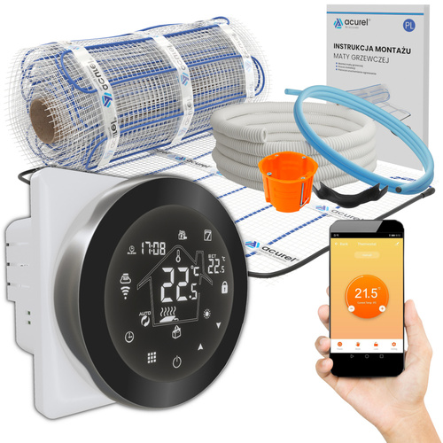 Mata grzewcza Acurel FT-MAT 12m² szer. 50cm 160W/m² z termostatem WiFi AD114C