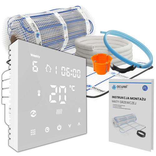 Mata grzewcza Acurel FT-MAT 2.5m² szer. 50cm 160W/m² z termostatem pokojowym AD146