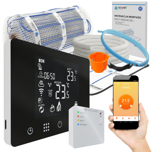 Mata grzewcza Acurel FT-MAT 3m² szer. 50cm 160W/m² z termostatem WiFi AD116C