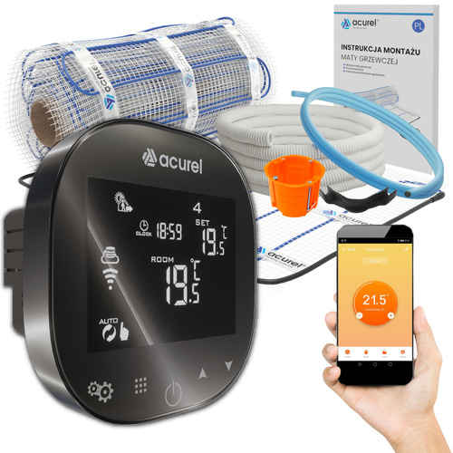 Mata grzewcza Acurel FT-MAT 6m² szer. 50cm 160W/m² z termostatem WiFi AD101C
