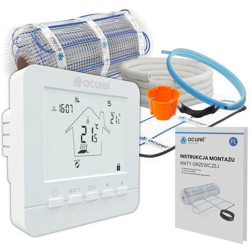 Mata grzewcza Acurel FT-MAT 9m² szer. 50cm 160W/m² z termostatem pokojowym AD112A