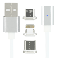Kabel Magnetyczny 3w1 do iPhone USB-C MicroUSB